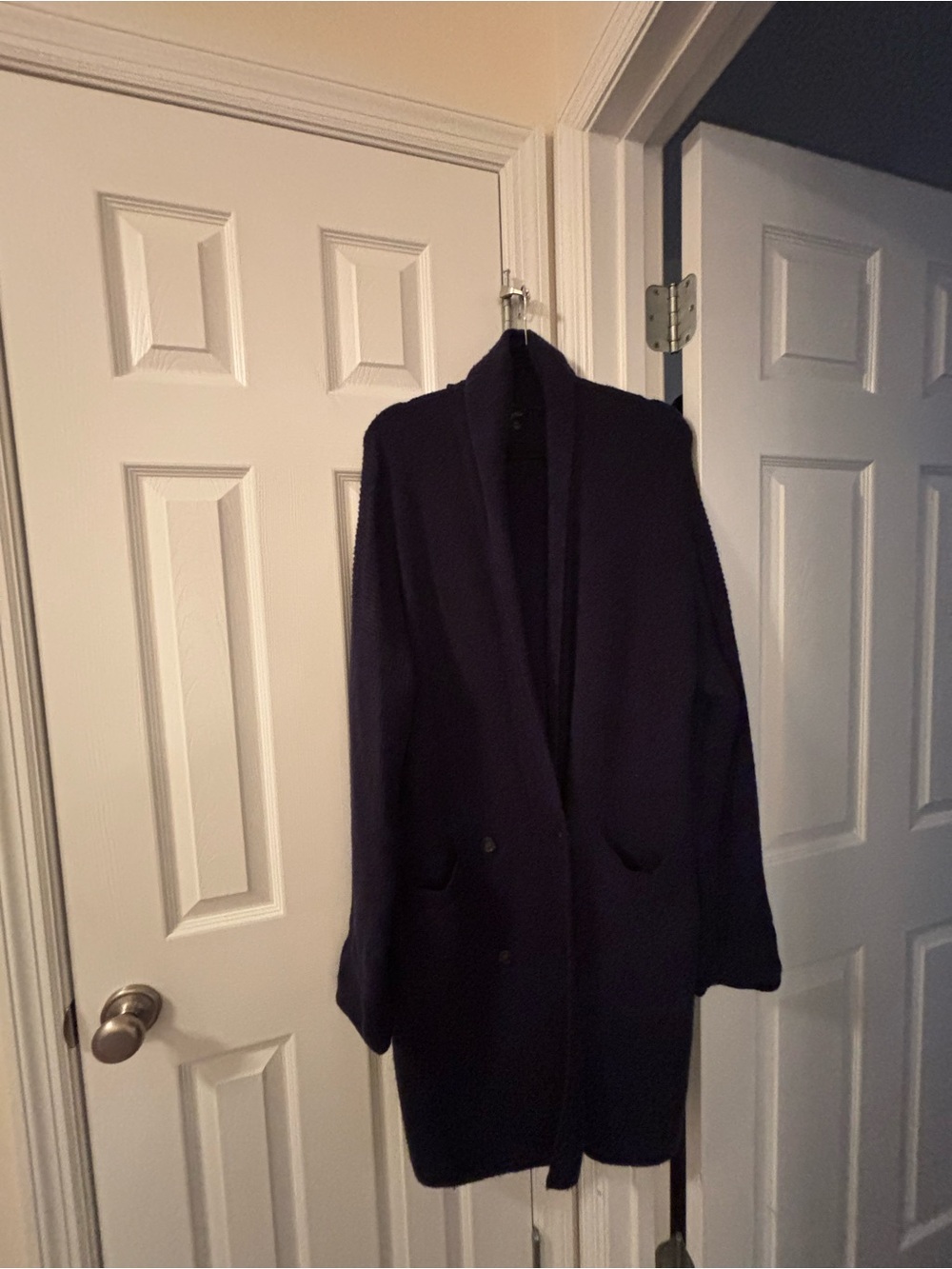 JCREW Women's Long Open Front Coatigan in Deep Navy